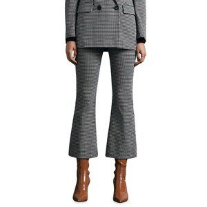 RAG & BONE Casey Black White Geo Cotton Knit Cropped Kick Flare Pants, Size 10